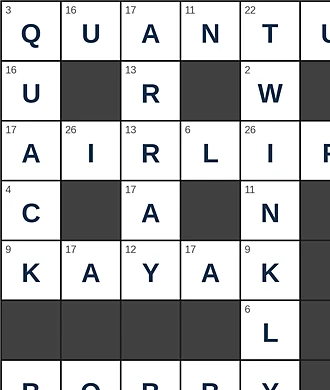 The solved grid with every letter revealed — complete words like KAYAK emerge as the code is cracked